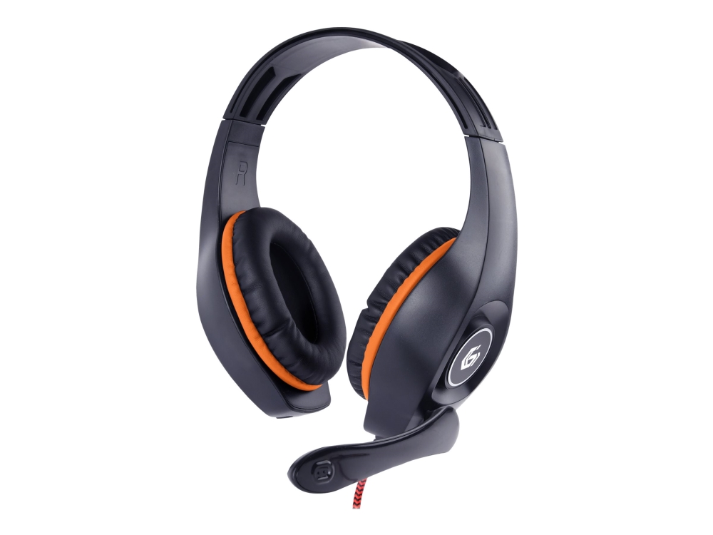 Gaming headset med lydkontrol - Orange/Sort til gamere