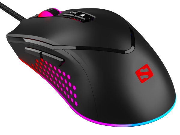 Ergonomisk Azazinator 6400 Gamingmus - Kablet USB, Sort