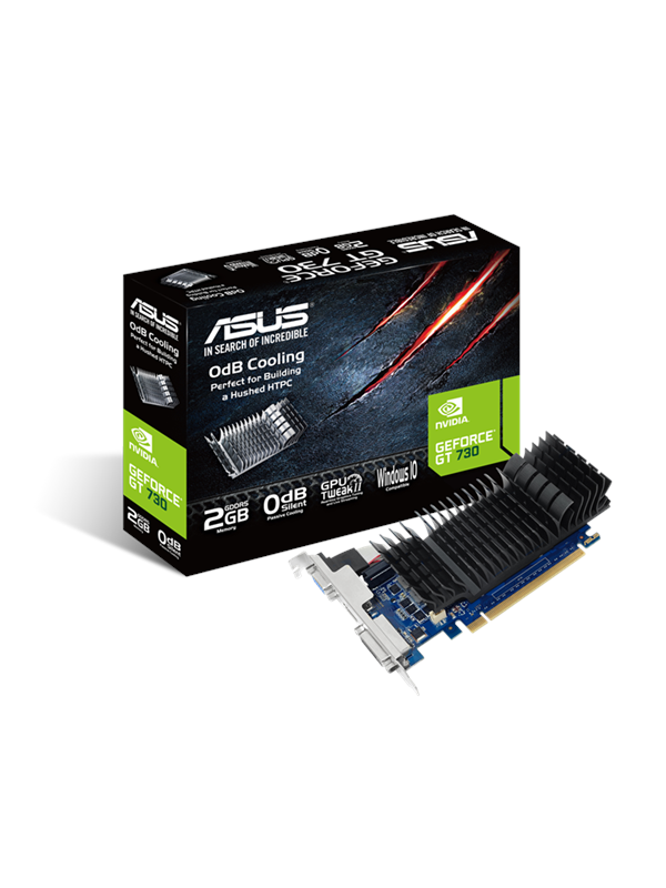 Geforce GT 730 Silent Low Profile 2GB Grafikkort på tilbud!