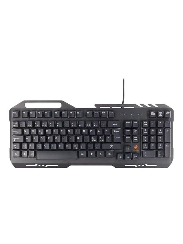 RGB Gaming Tastatur med Metalramme - Nordisk, Sort
