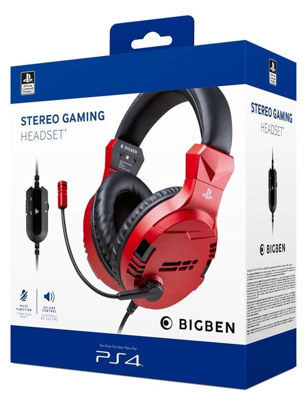 PS4/PS5 Gaming Headset V3 - Rød, Kablet, Fuld Størrelse