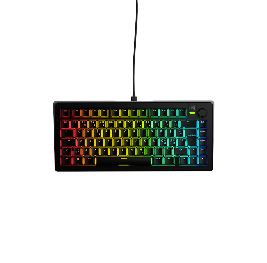 Glorious GMMK 3 75% Forudbygget Gaming Tastatur - Sort