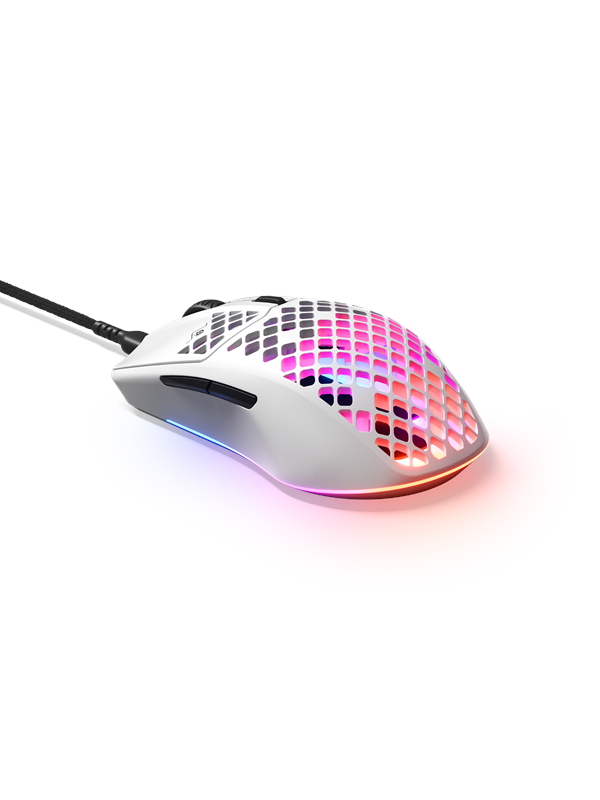Aerox 3 2022   Snow   Gaming Mus   Optisk   6 Knapper   Hvid Steelseries