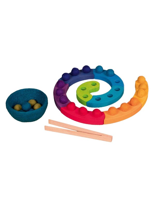 Wooden Color Sorting Game Spiral 29 Pcs. Goki