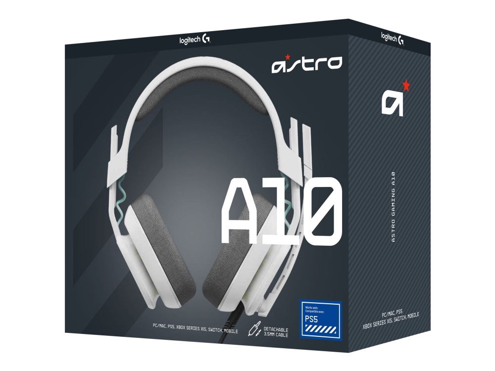 Astro Gaming A10 Gen 2   Headset   Fuld Størrelse   Kablet   3,5 Mm Jackstik   Hvid Logitech