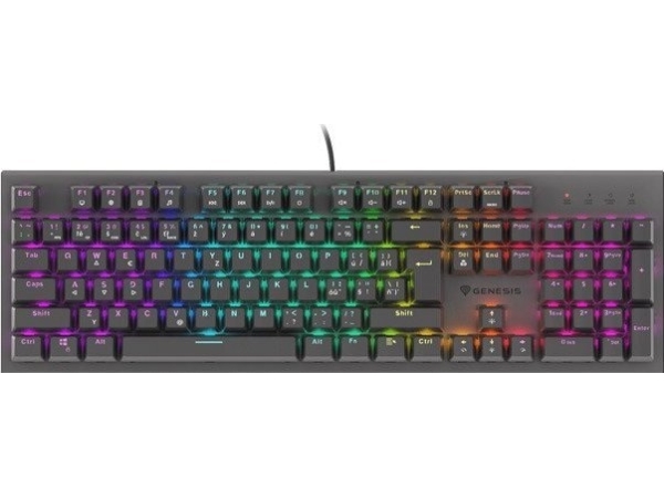 Gaming Tastatur   Thor 303 Sort Cz/sk Rgb Baggrundsbelysning Mekanisk Rød Switch Hot Swap Genesis