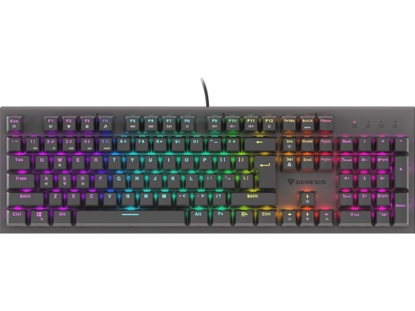 Gaming Keyboard   Thor 303 Cz/sk Rgb Backlighting Mechanical Silent Switch Black Hot Genesis