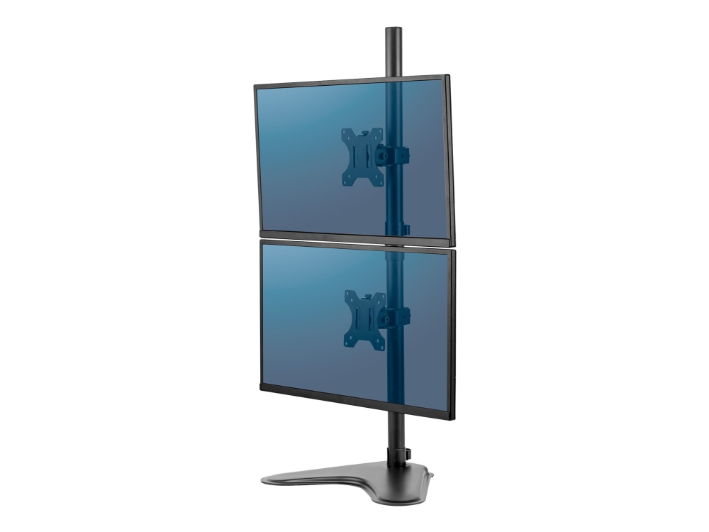 Professional Series Free Standing Dual Stacking Monitor Arm   Stativ   For 2 Skærme   Stål   Sort   Skærmstørrelse: Op Til 32" Fellowes