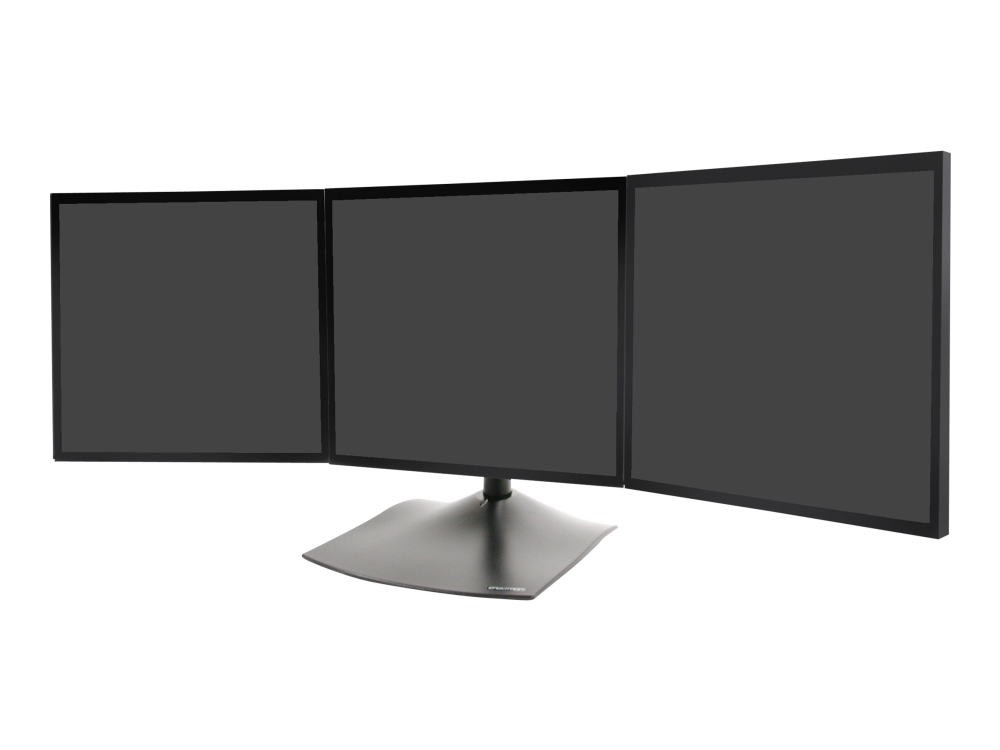 Ds100 Triple Monitor Desk Stand   Stativ   For 3 Lcd Skærme   Aluminium, Stål   Sort   Skærmstørrelse: Op Til 21"   Skrivebordsmonterbar Ergotron