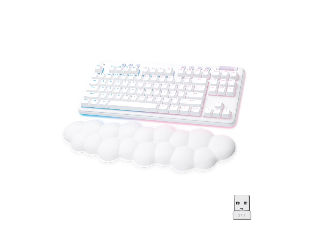 ®   G715   Tastatur   Tenkeyless   Bagbelyst   Bluetooth, Lightspeed   Layout: Nordisk   Tastkontakt: Linear   Hvid Logitech